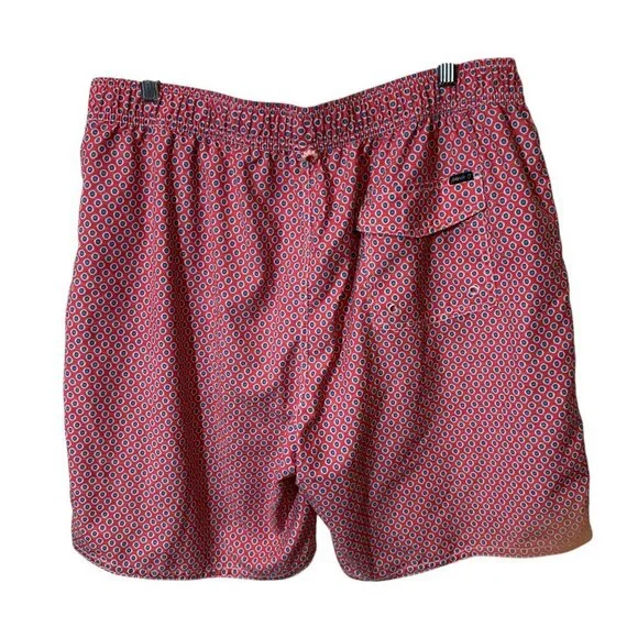 Johnnie-O Mens Red & Blue Patterned Swim Shorts XL - Picture 3 of 5